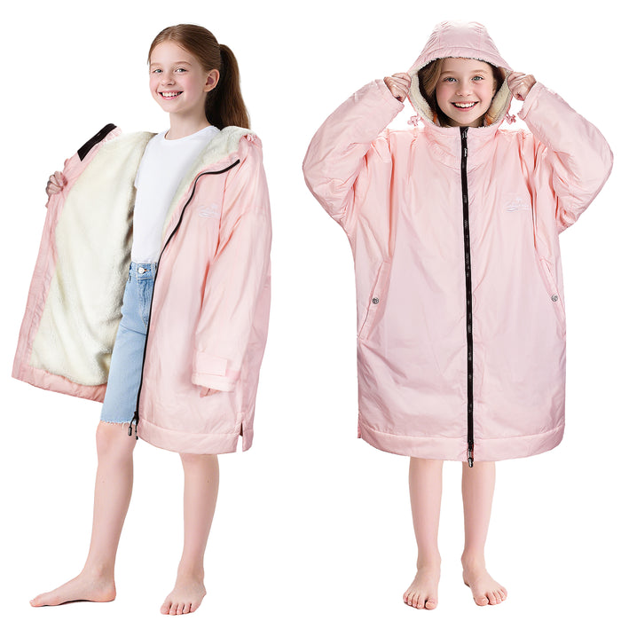 Kids Lightweight Waterproof Sherpa Lined Swim Parka