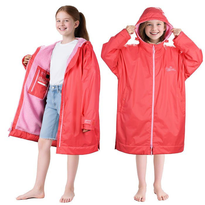 Kids Lightweight Waterproof Sherpa Lined Swim Parka
