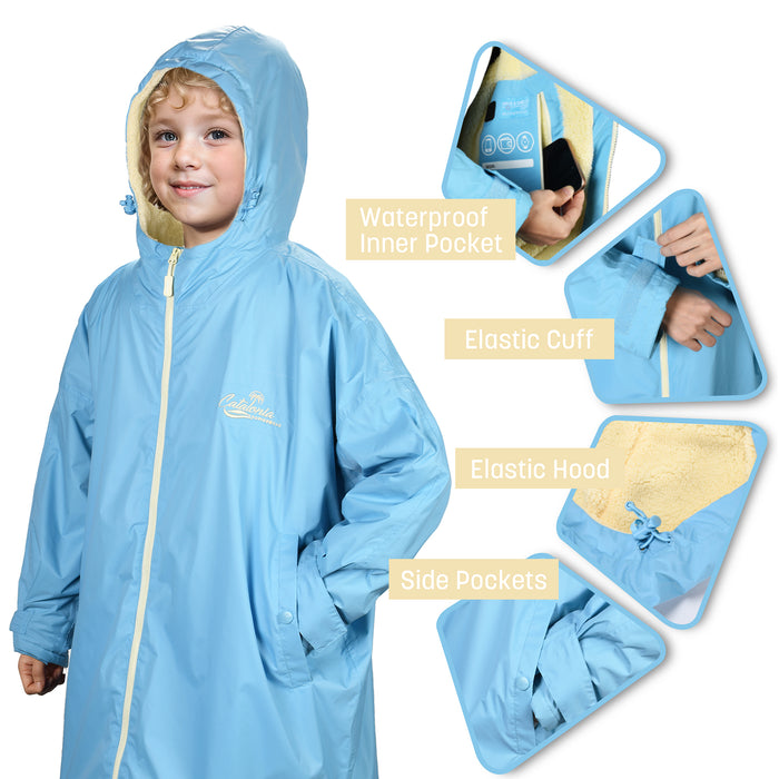 Kids Lightweight Waterproof Sherpa Lined Swim Parka