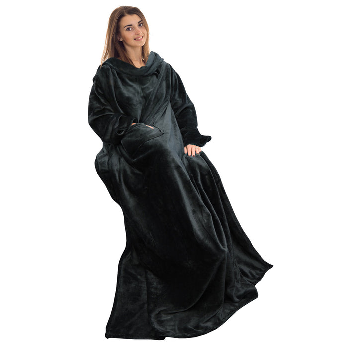 Fleece Wearable Blanket With Sleeve