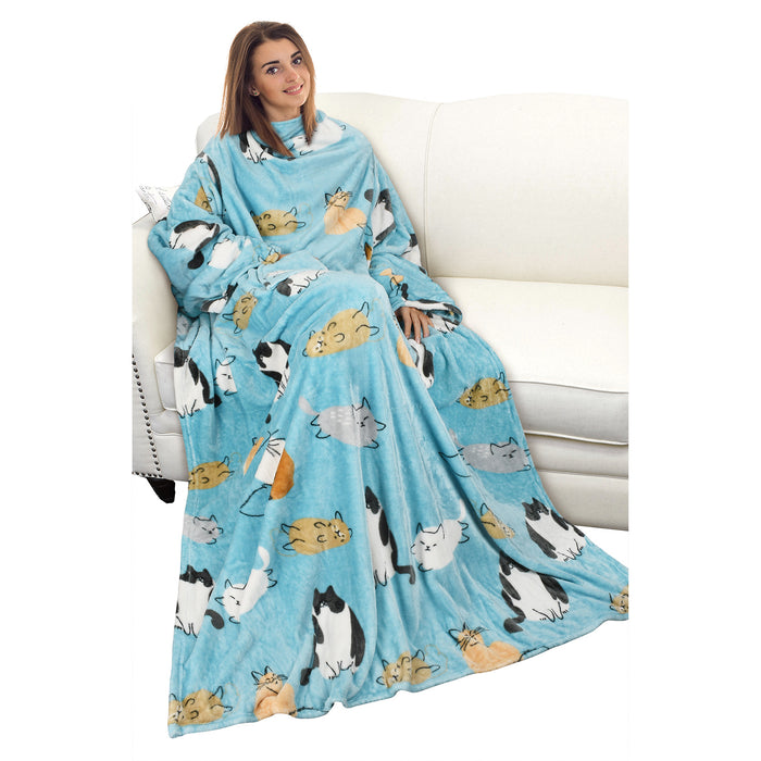 Southwest Fleece Wearable Blanket With Sleeve — Catalonia Fashion