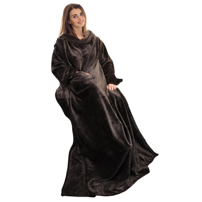 Fleece Wearable Blanket With Sleeve