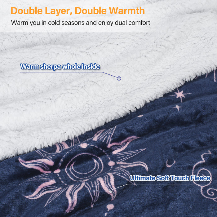 Classic Sherpa Wearable Blanket With Sleeve