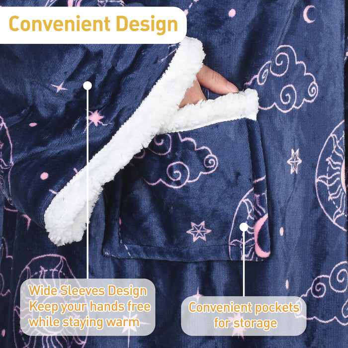Classic Sherpa Wearable Blanket With Sleeve