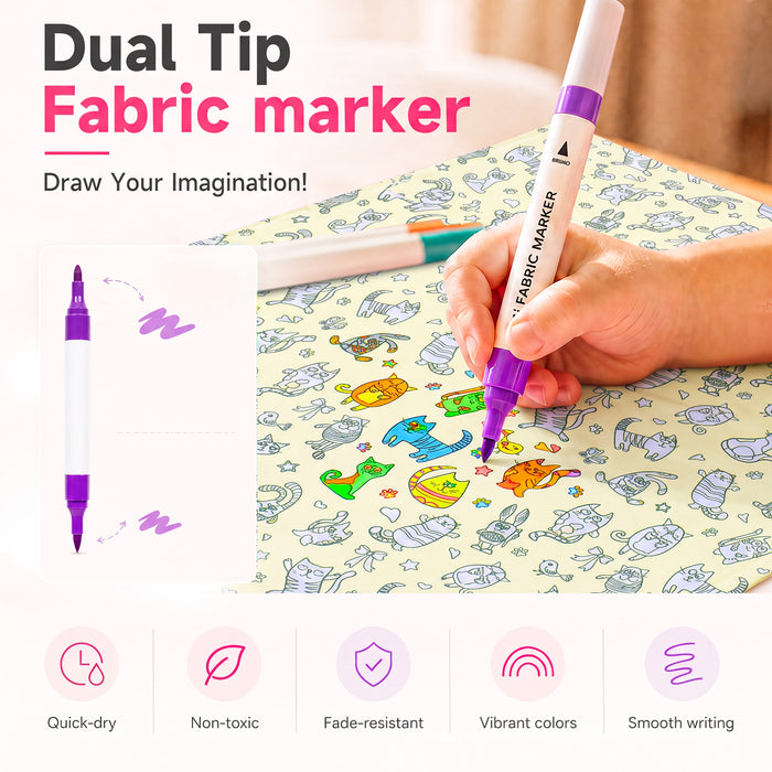 DIY Color Your Own Sherpa Blanket Kit with 15 Fabric Markers