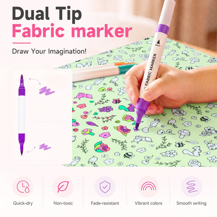 Craftikit Halloween Coloring Blanket for Adults, 16 Fabric Markers