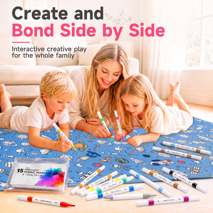 DIY Color Your Own Sherpa Blanket Kit with 15 Fabric Markers