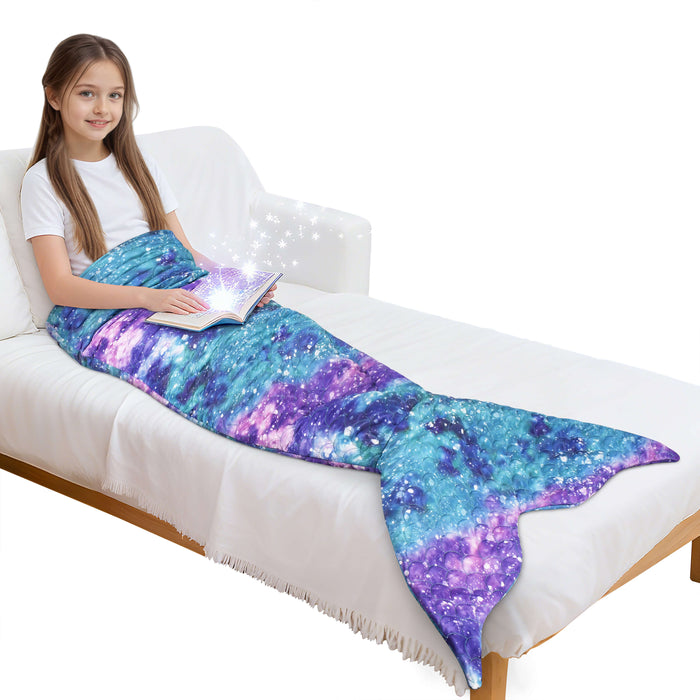Kids All Season Knit Mermaid Tail Blanket