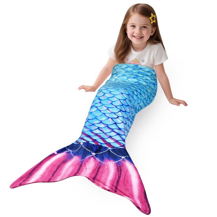 Flannel Mermaid Tail Blanket