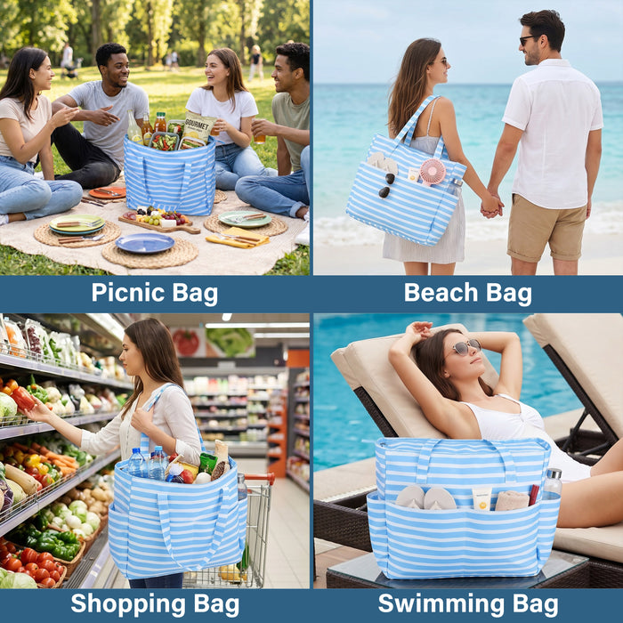 Extra Large Beach Bag Waterproof Pool Tote with Zipper