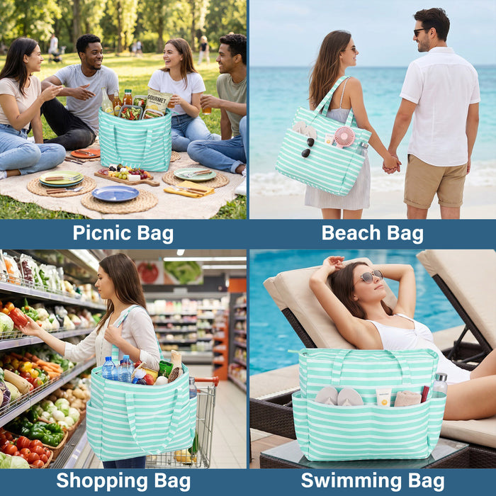 Extra Large Beach Bag Waterproof Pool Tote with Zipper