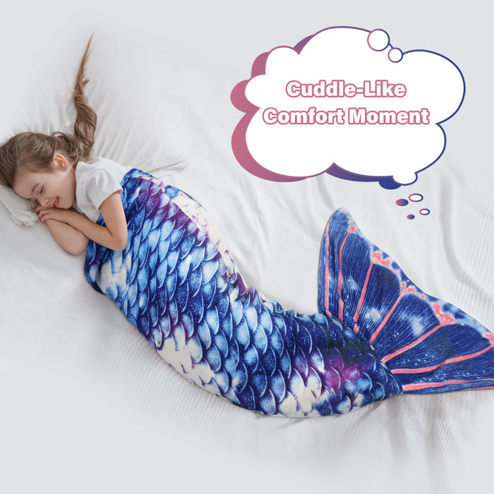 Soft Knit Mermaid Tail Blanket for Kids