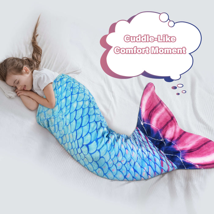 Flannel Mermaid Tail Blanket
