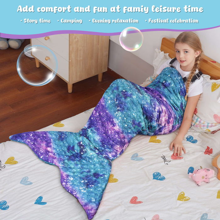 Kids All Season Knit Mermaid Tail Blanket