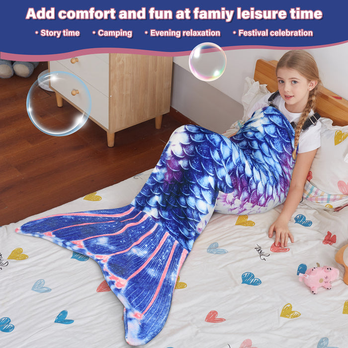 Soft Knit Mermaid Tail Blanket for Kids