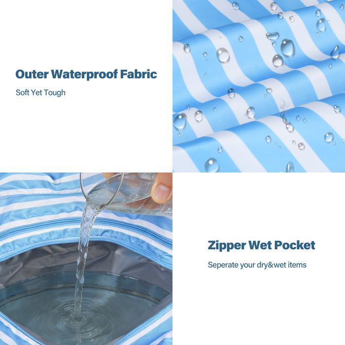 Extra Large Beach Bag Waterproof Pool Tote with Zipper