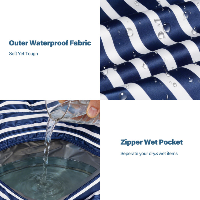 Extra Large Beach Bag Waterproof Pool Tote with Zipper