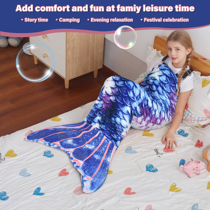 Soft Knit Mermaid Tail Blanket for Kids