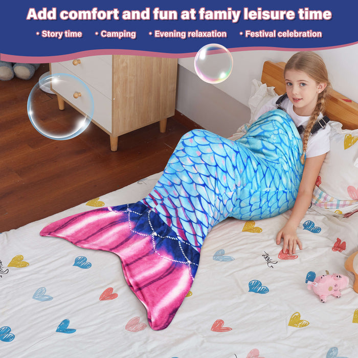 Hand-Knitted Mermaid Tail Blanket for Kids