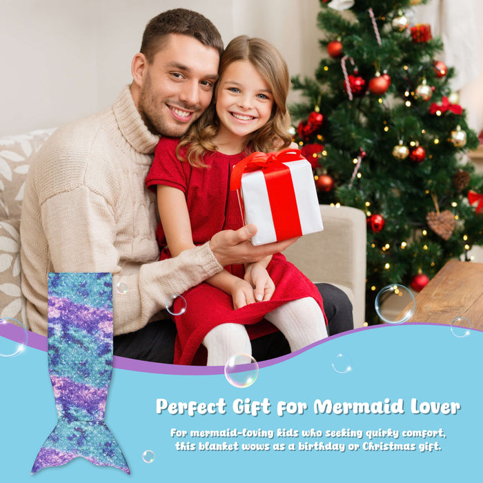 Kids All Season Knit Mermaid Tail Blanket