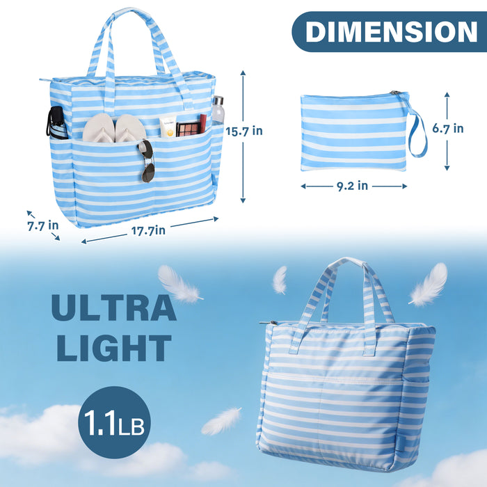 Extra Large Beach Bag Waterproof Pool Tote with Zipper
