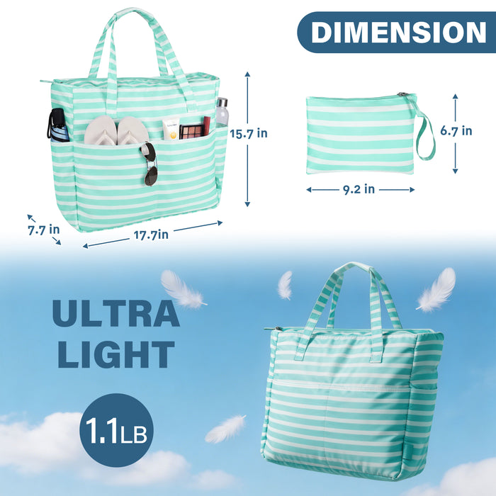 Extra Large Beach Bag Waterproof Pool Tote with Zipper
