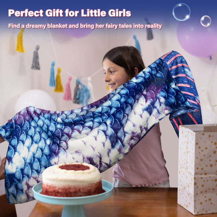 Soft Knit Mermaid Tail Blanket for Kids