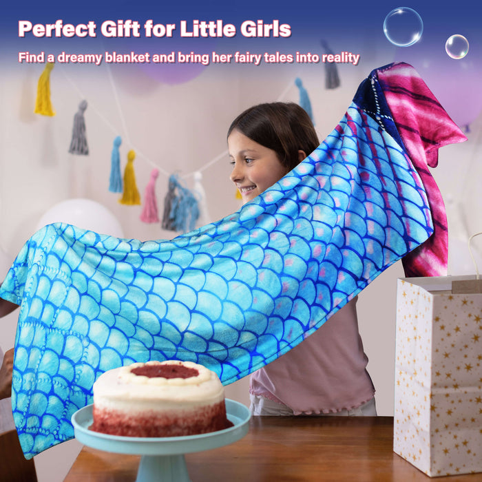 Flannel Mermaid Tail Blanket