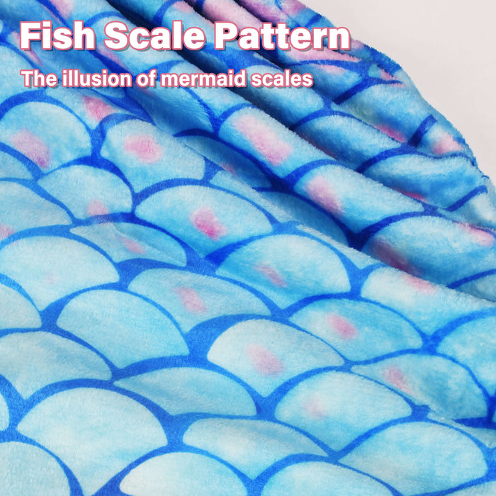 Flannel Mermaid Tail Blanket