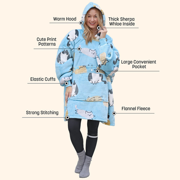 Animal Kingdom Sherpa Oversize Hoodie Blanket