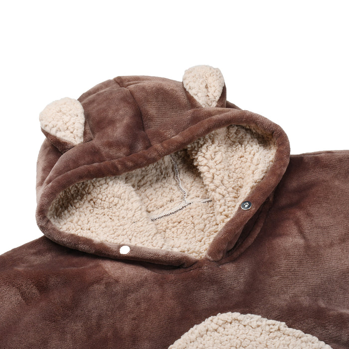 Kid Animal World Sherpa Oversize Hoodie Blanket