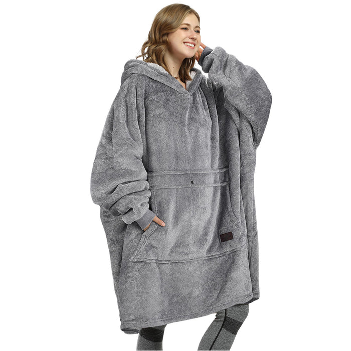Classic Sherpa Fleece Oversized Hoodie Blanket