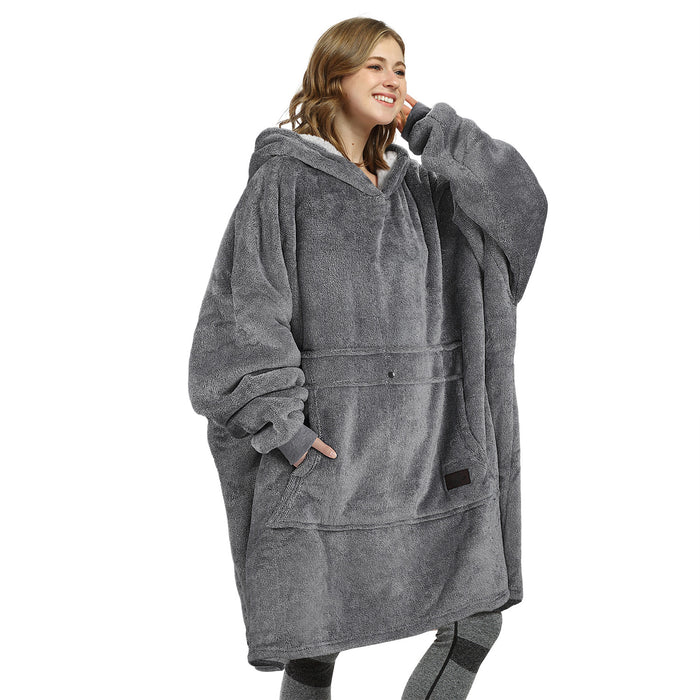 Classic Sherpa Fleece Oversized Hoodie Blanket