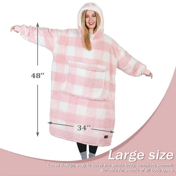 Extra Long Fluffy Sherpa Oversize Hoodie Blanket