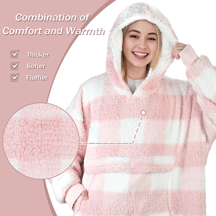 Extra Long Fluffy Sherpa Oversize Hoodie Blanket