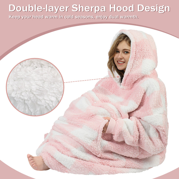 Extra Long Fluffy Sherpa Oversize Hoodie Blanket