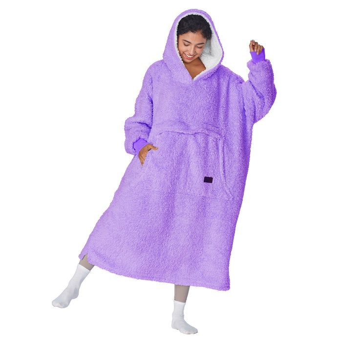 Extra Long Fluffy Sherpa Oversize Hoodie Blanket