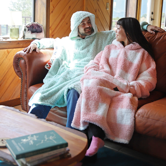 Extra Long Fluffy Sherpa Oversize Hoodie Blanket