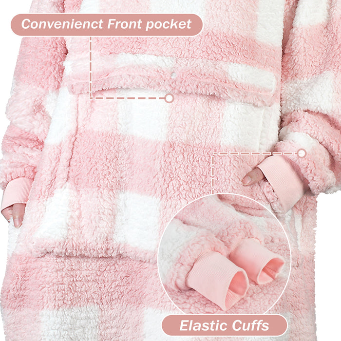 Extra Long Fluffy Sherpa Oversize Hoodie Blanket