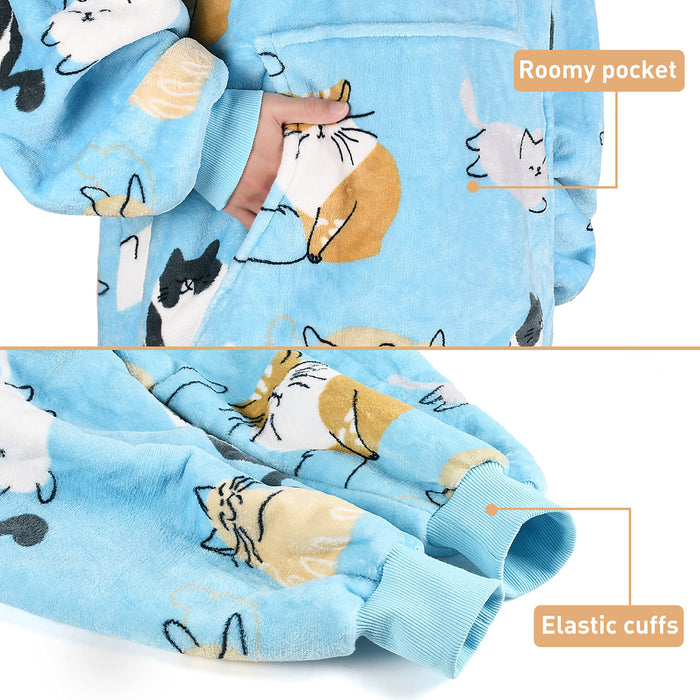 Kid Animal Kingdom Sherpa Oversize Hoodie Blanket