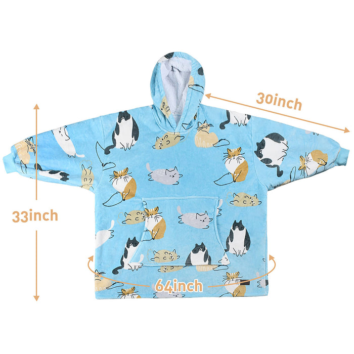 Kid Animal Kingdom Sherpa Oversize Hoodie Blanket