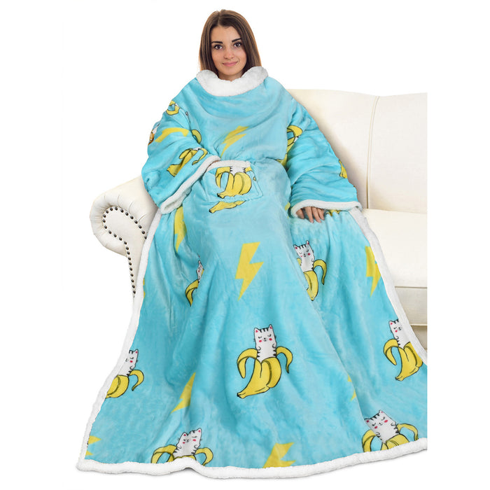 Animal Kingdom Sherpa Wearable Blanket With Sleeve