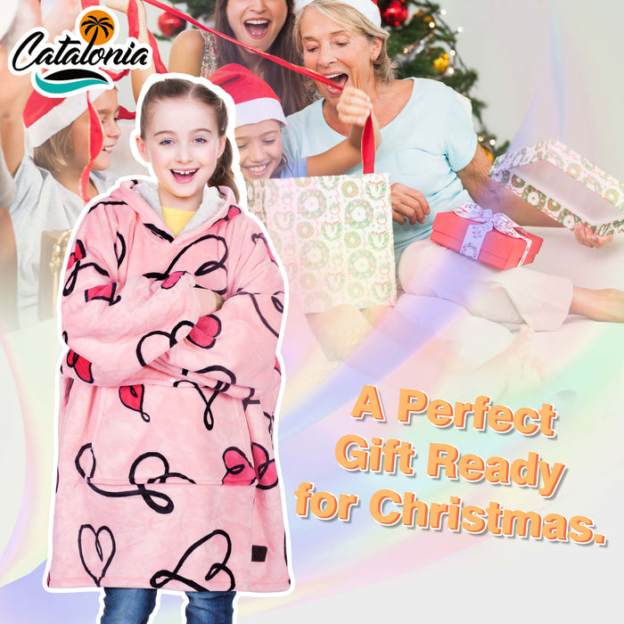 Kid Playful Patterns Sherpa Oversize Hoodie Blanket