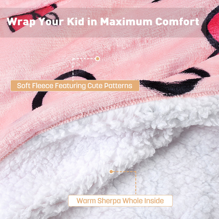 Kid Playful Patterns Sherpa Oversize Hoodie Blanket