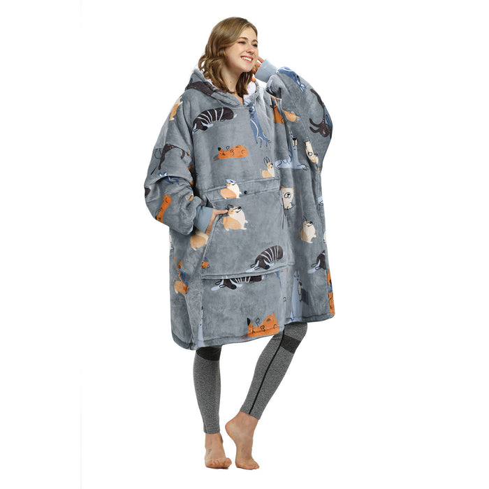Animal Kingdom Sherpa Oversize Hoodie Blanket