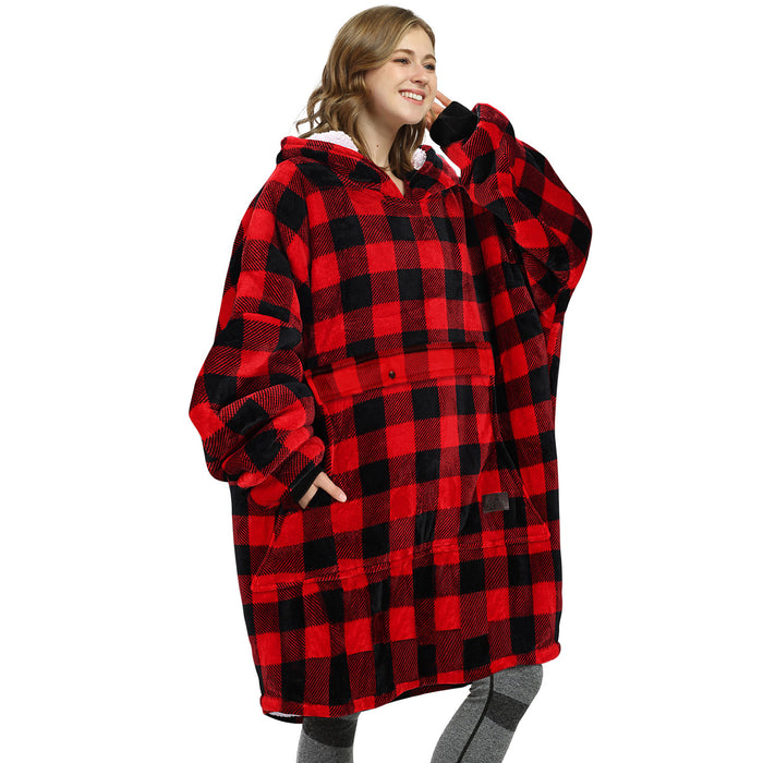 Classic Sherpa Fleece Oversized Hoodie Blanket