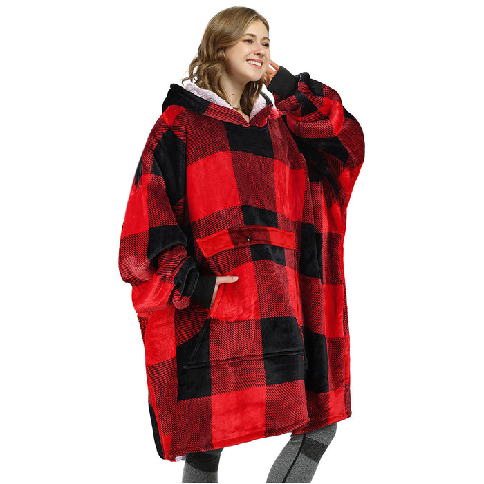 Classic Sherpa Fleece Oversized Hoodie Blanket
