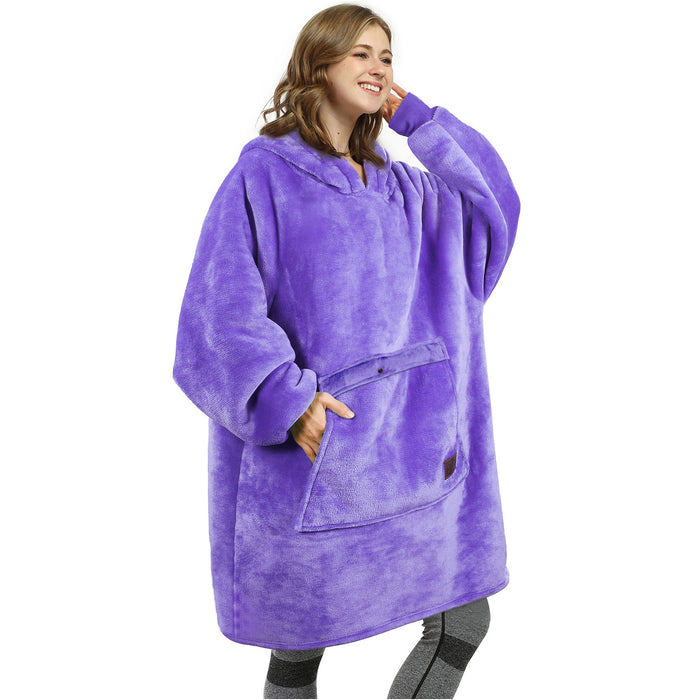 Classic Sherpa Fleece Oversized Hoodie Blanket