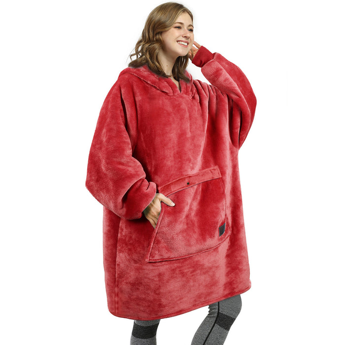 Classic Sherpa Fleece Oversized Hoodie Blanket