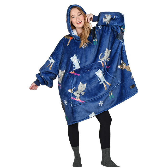 Animal Kingdom Sherpa Oversize Hoodie Blanket